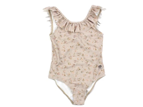 Wheat purple poppy flowers badedragt Marie-Louise